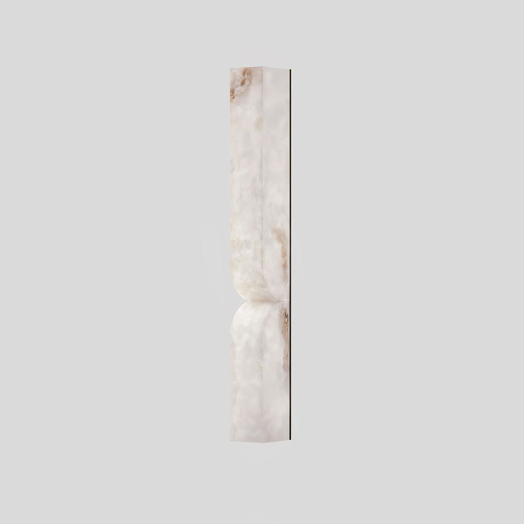 Lampada da Parete – Alabastro & Metallo – Nero – Verticale – Design Elegante per Illuminazione Stile