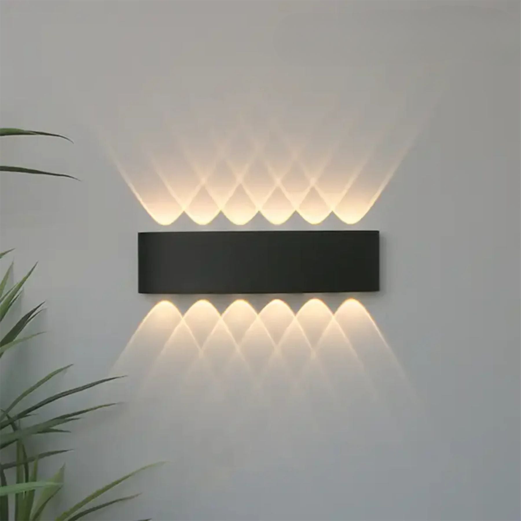 Lampada da parete – LED – Nero – Design moderno – Interno/Esterno – Resistente alle intemperie, Efficiente dal punto di vista energetico