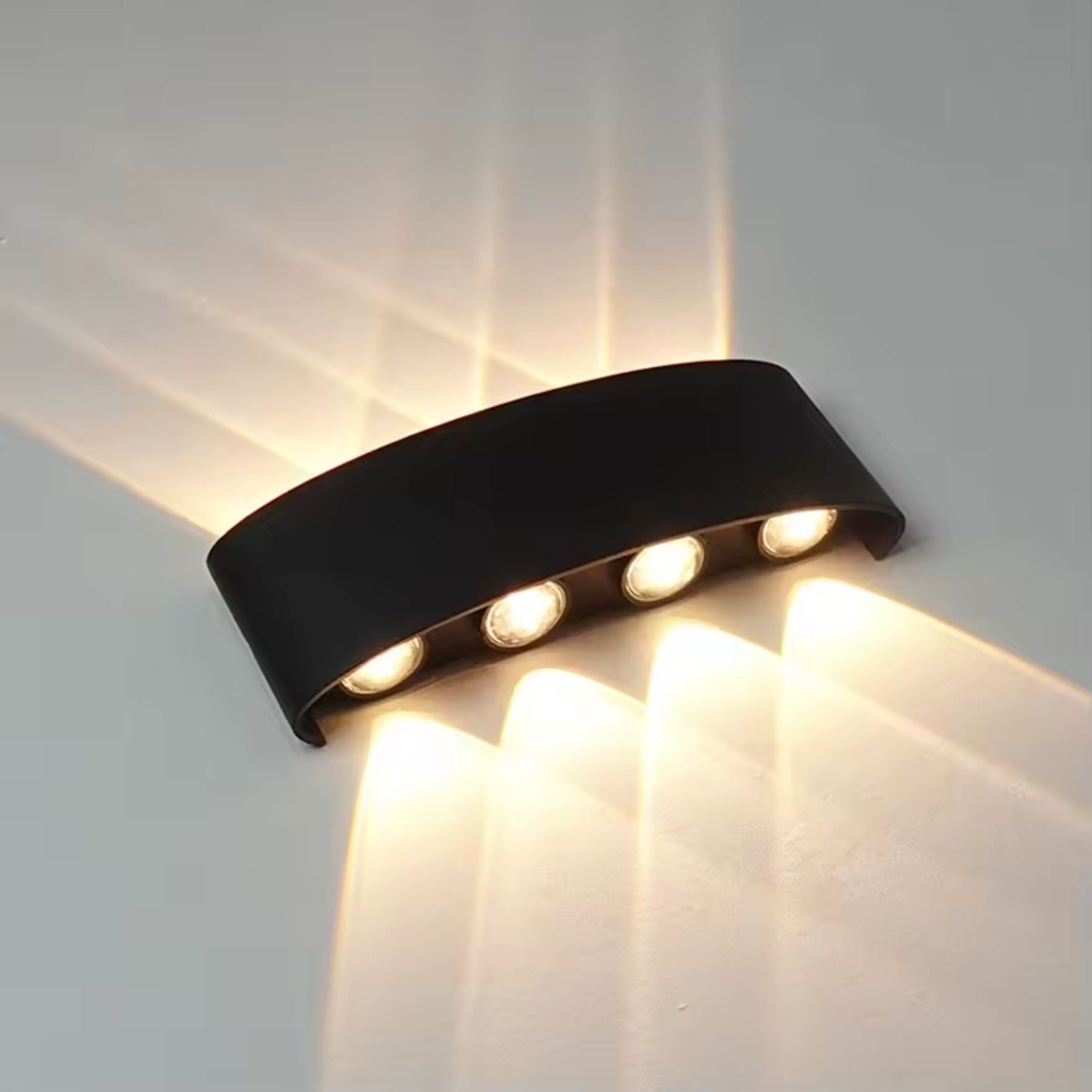 Lampada da parete – LED – Nero – Design moderno – Interno/Esterno – Resistente alle intemperie, Efficiente dal punto di vista energetico