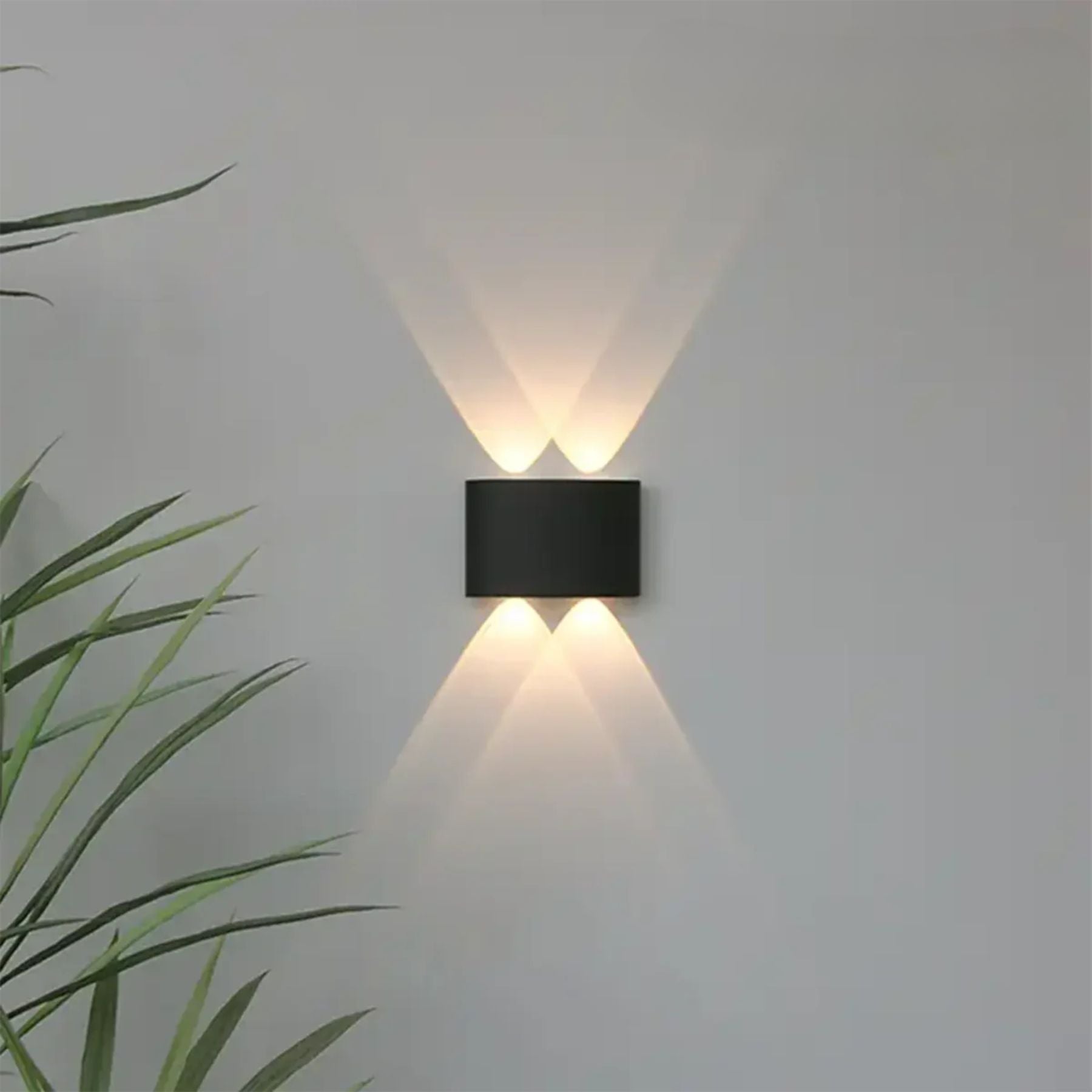 Lampada da parete – LED – Nero – Design moderno – Interno/Esterno – Resistente alle intemperie, Efficiente dal punto di vista energetico