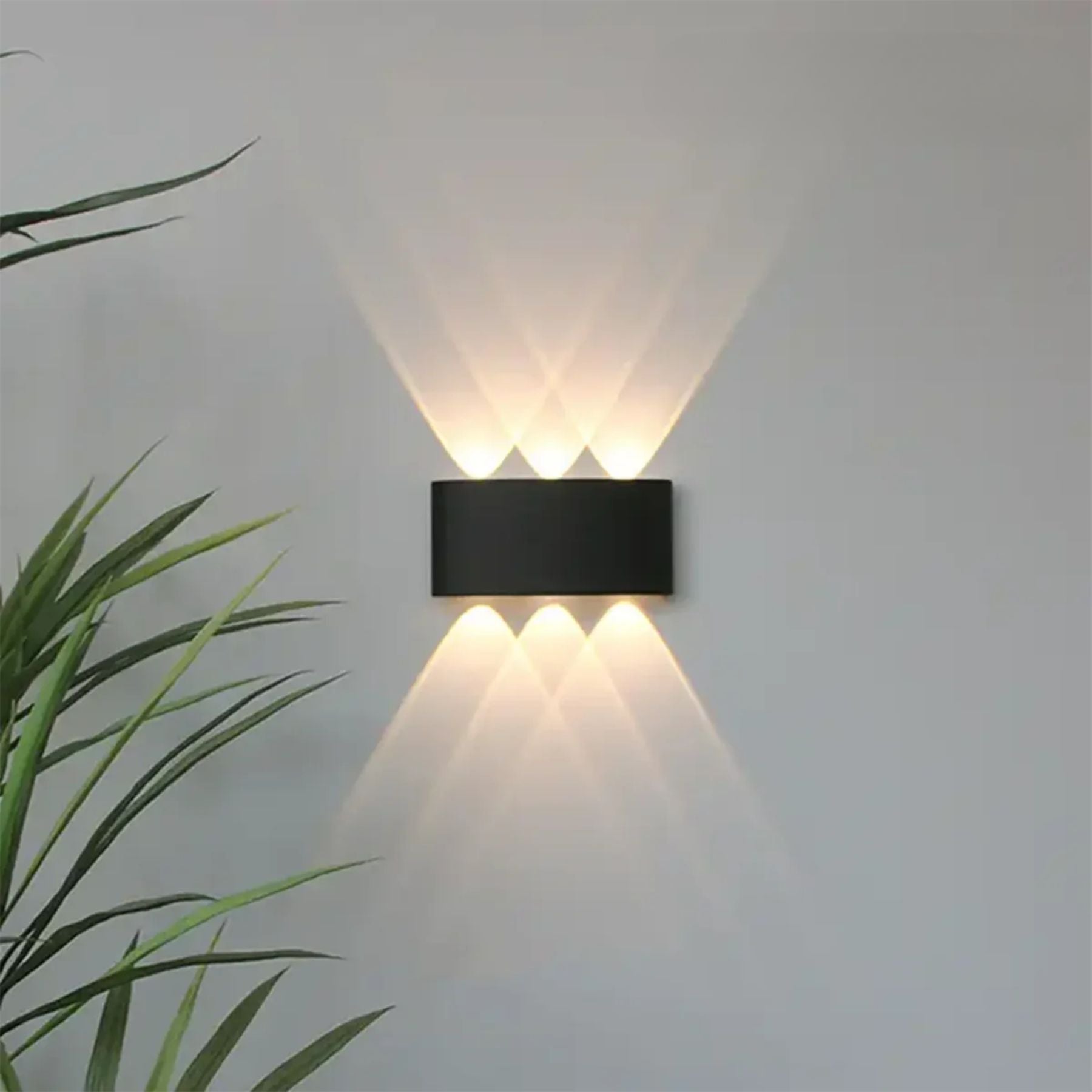 Lampada da parete – LED – Nero – Design moderno – Interno/Esterno – Resistente alle intemperie, Efficiente dal punto di vista energetico