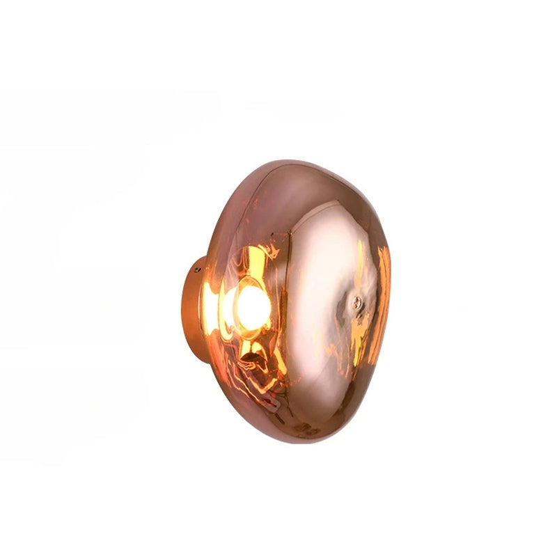 Lampada da parete – Pietra lavica e vetro – Nero – E27 – Design moderno per interni eleganti