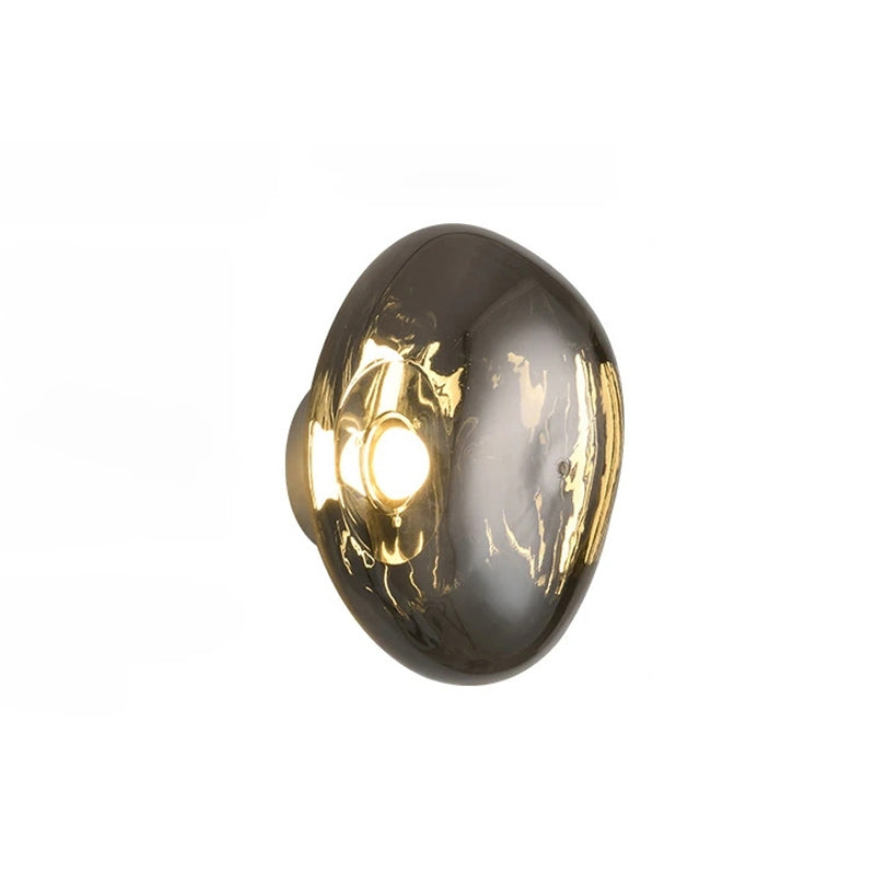 Lampada da parete – Pietra lavica e vetro – Nero – E27 – Design moderno per interni eleganti