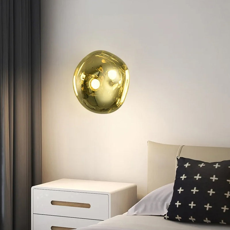 Lampada da parete – Pietra lavica e vetro – Nero – E27 – Design moderno per interni eleganti