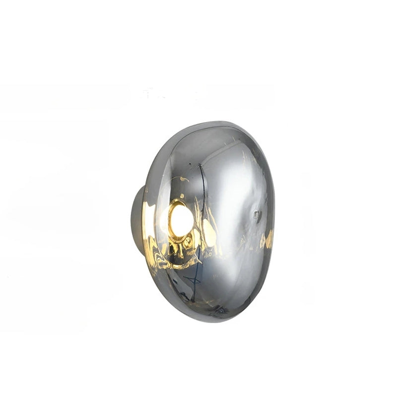 Lampada da parete – Pietra lavica e vetro – Nero – E27 – Design moderno per interni eleganti