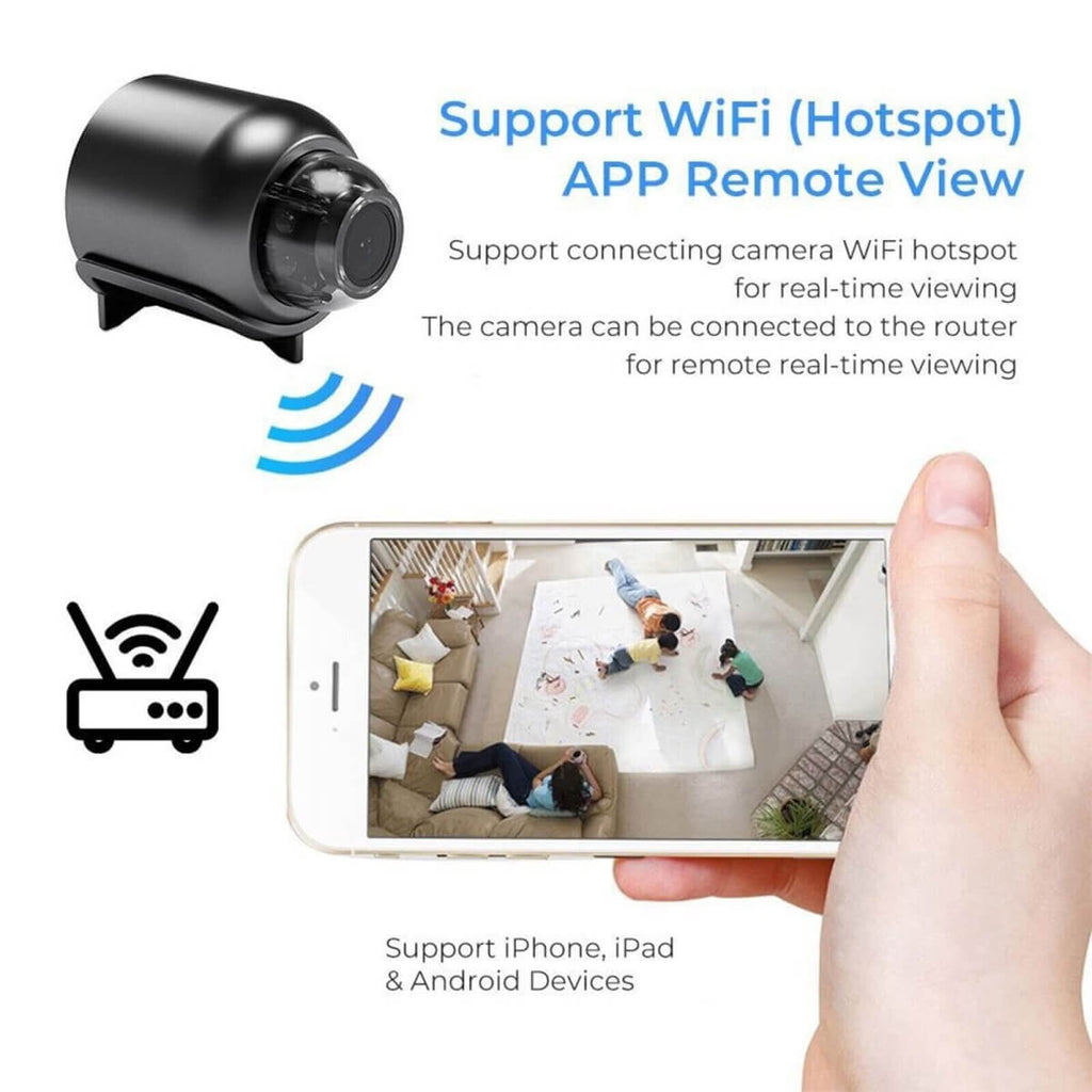 NovaGuard Mini Telecamera 1080P Con WiFi Impermeabile e Visione Notturna a 160 Gradi