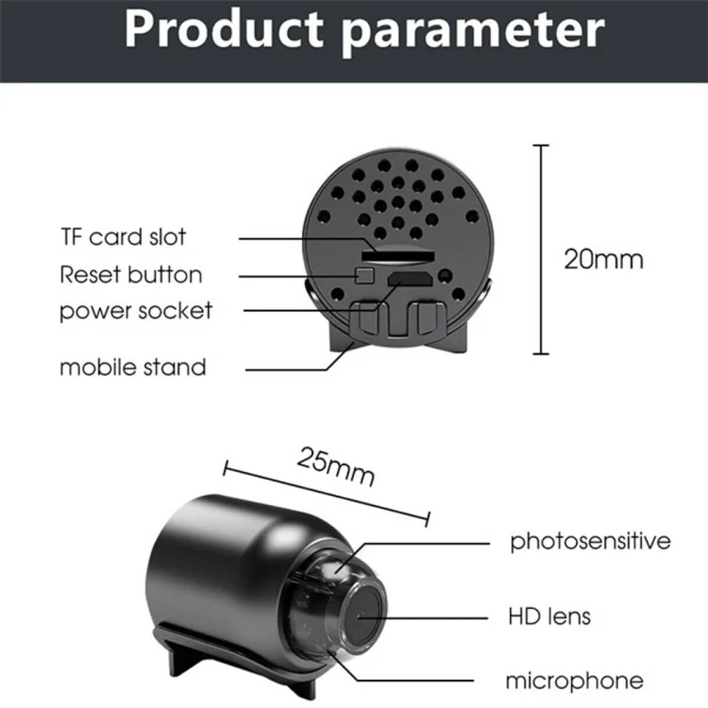NovaGuard Mini Telecamera 1080P Con WiFi Impermeabile e Visione Notturna a 160 Gradi