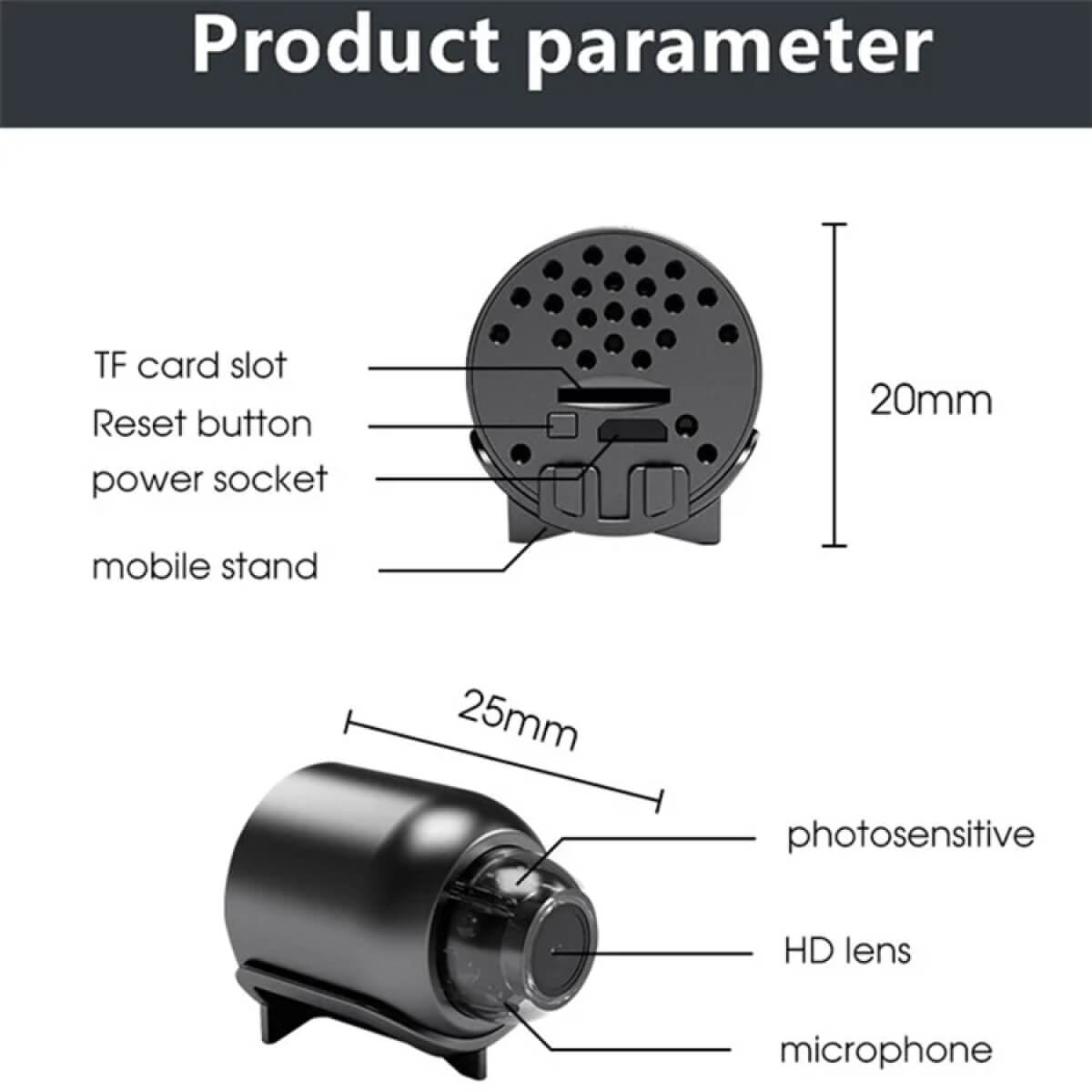 NovaGuard Mini Telecamera 1080P Con WiFi Impermeabile e Visione Notturna a 160 Gradi