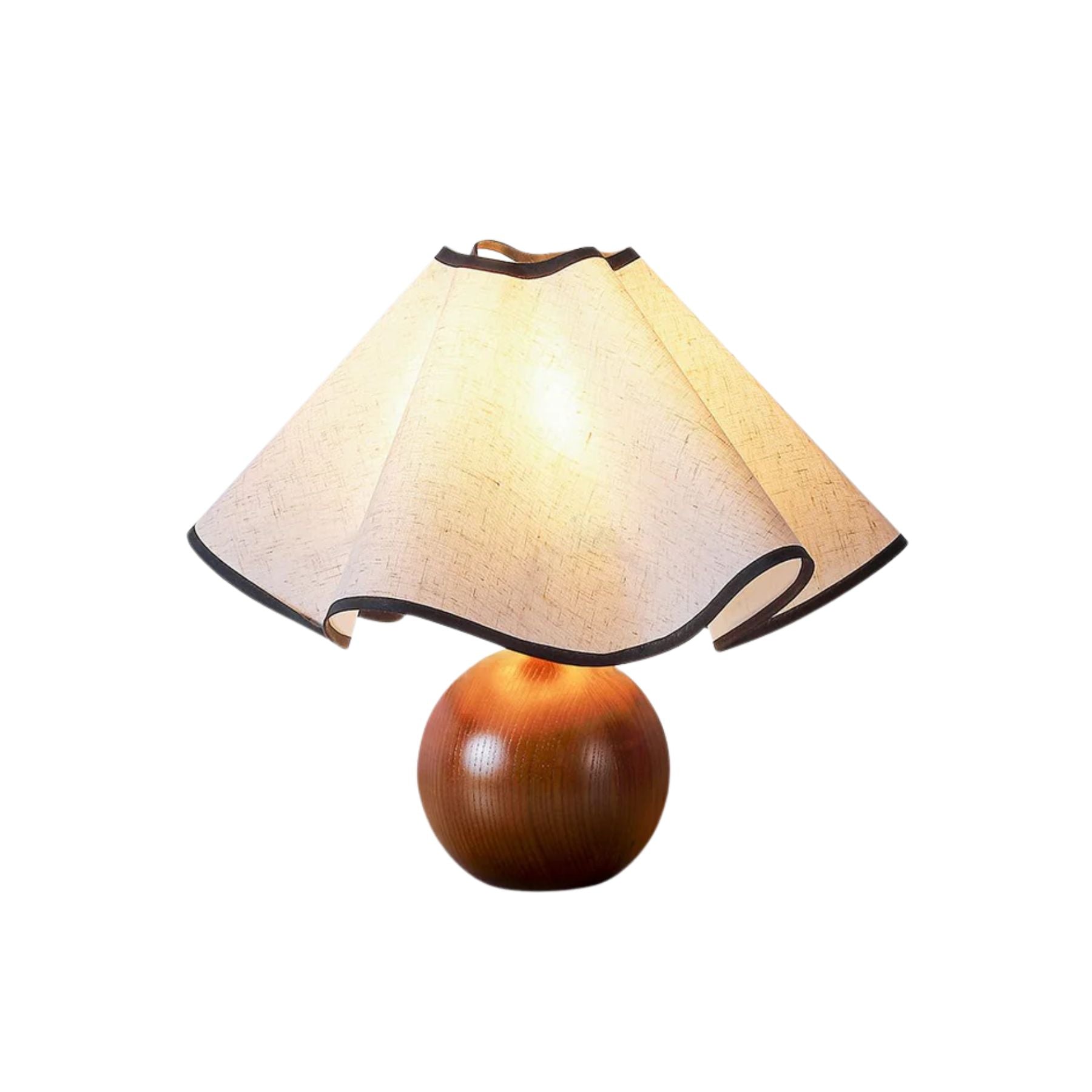 Lampada da tavolo Wave – Noce – Beige – 25×25×50 cm – Accento luminoso scultoreo per eleganza e calore