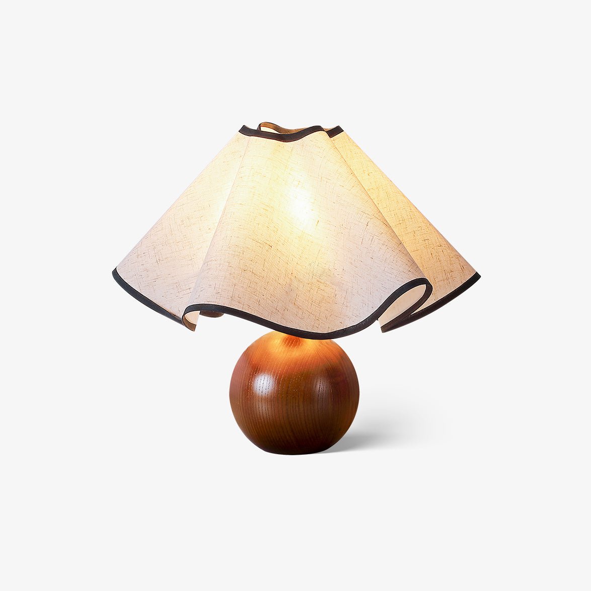 Lampada da tavolo Wave – Noce – Beige – 25×25×50 cm – Accento luminoso scultoreo per eleganza e calore