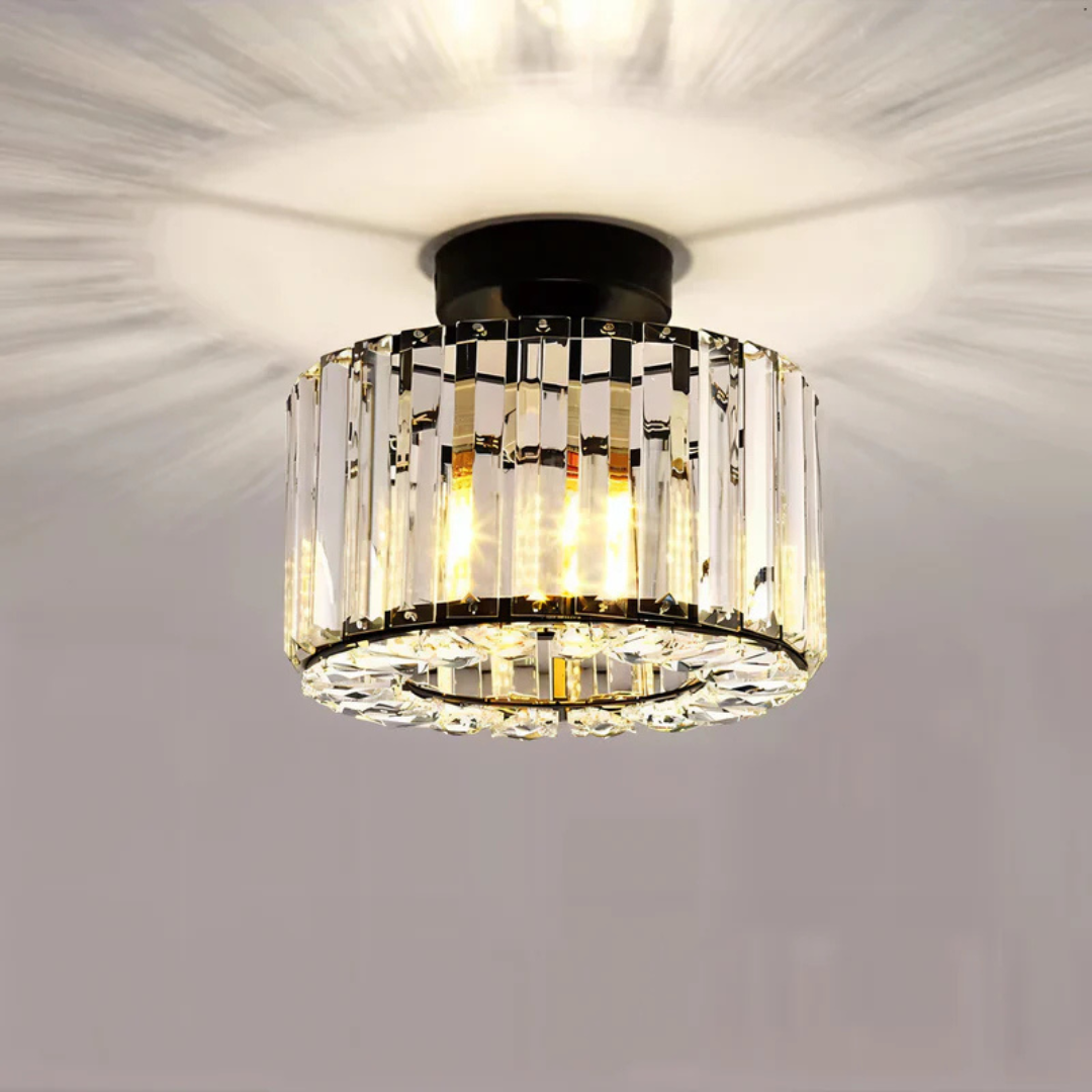 Lampada da soffitto Xylenne – Vetro di cristallo – Nero – 17×23 cm – Elegante lampada a soffitto LED che crea atmosfera