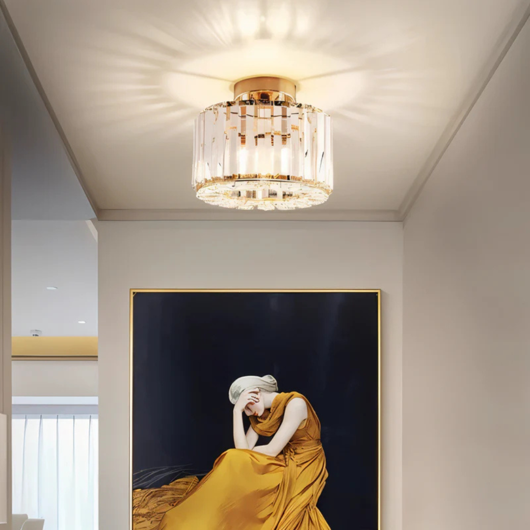Lampada da soffitto Xylenne – Vetro di cristallo – Nero – 17×23 cm – Elegante lampada a soffitto LED che crea atmosfera