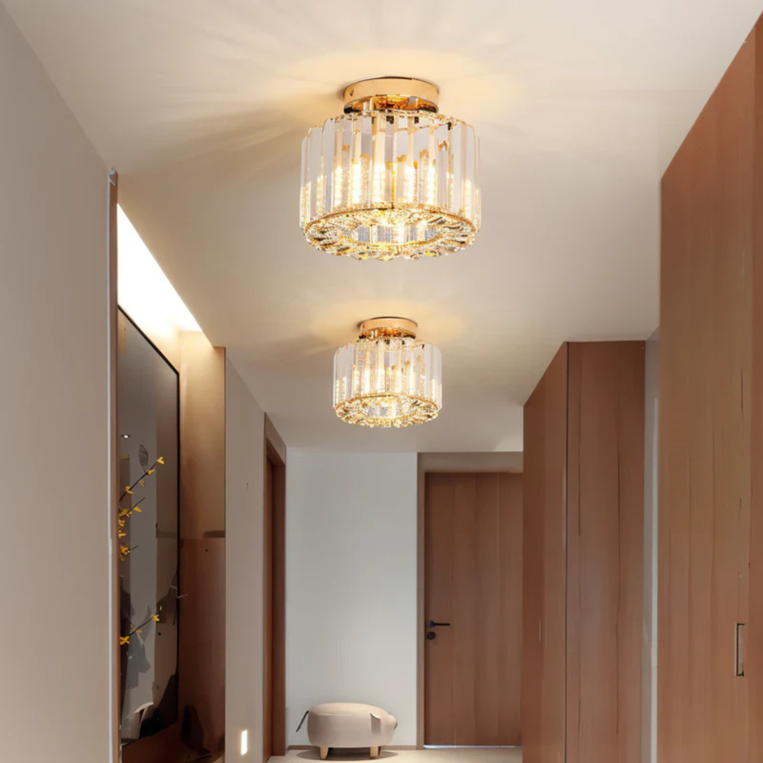Lampada da soffitto Xylenne – Vetro di cristallo – Nero – 17×23 cm – Elegante lampada a soffitto LED che crea atmosfera