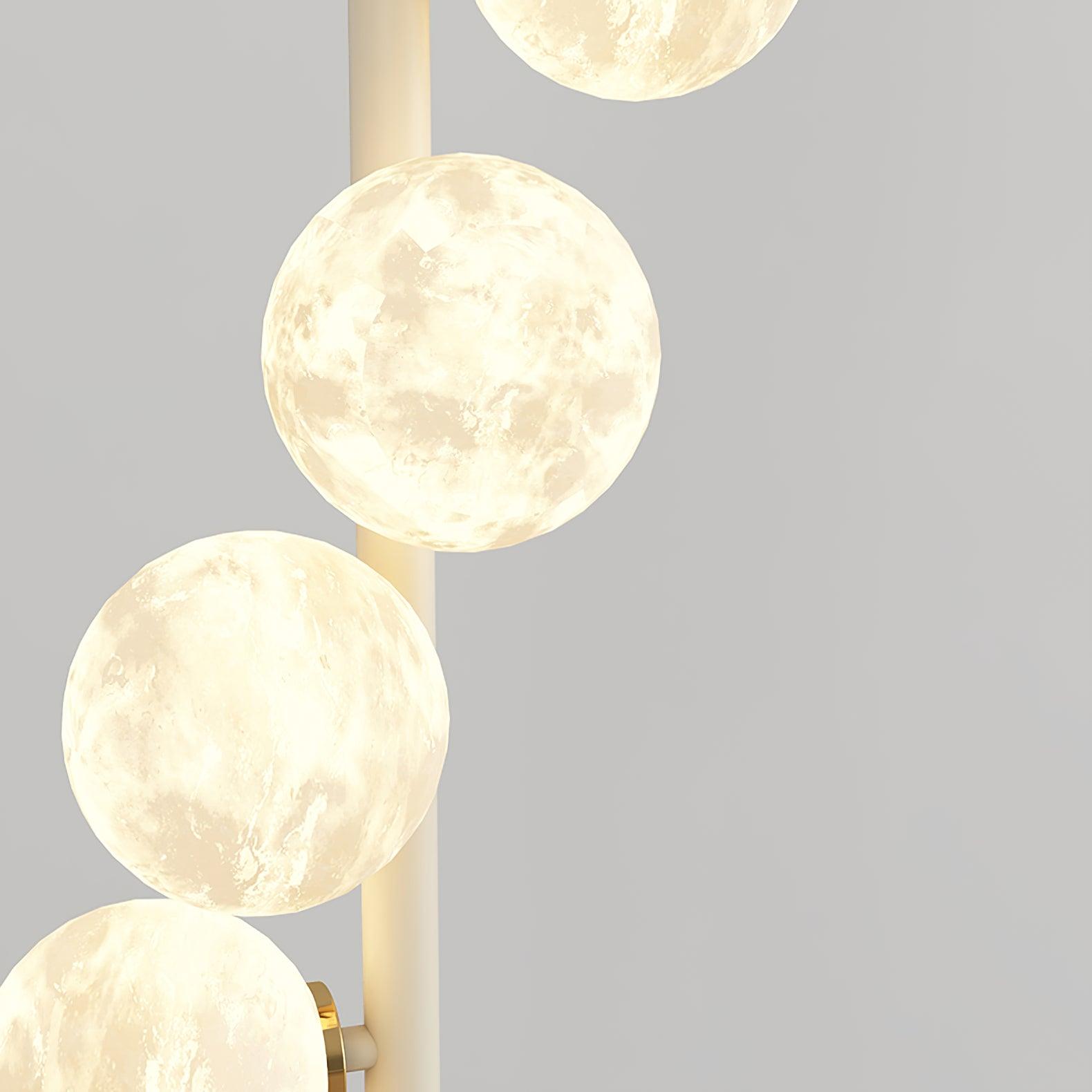 Lampada da terra Zalvon – Metallo e Marmo – Bianco – 160 cm – Elegante design a forma di luna per il soggiorno