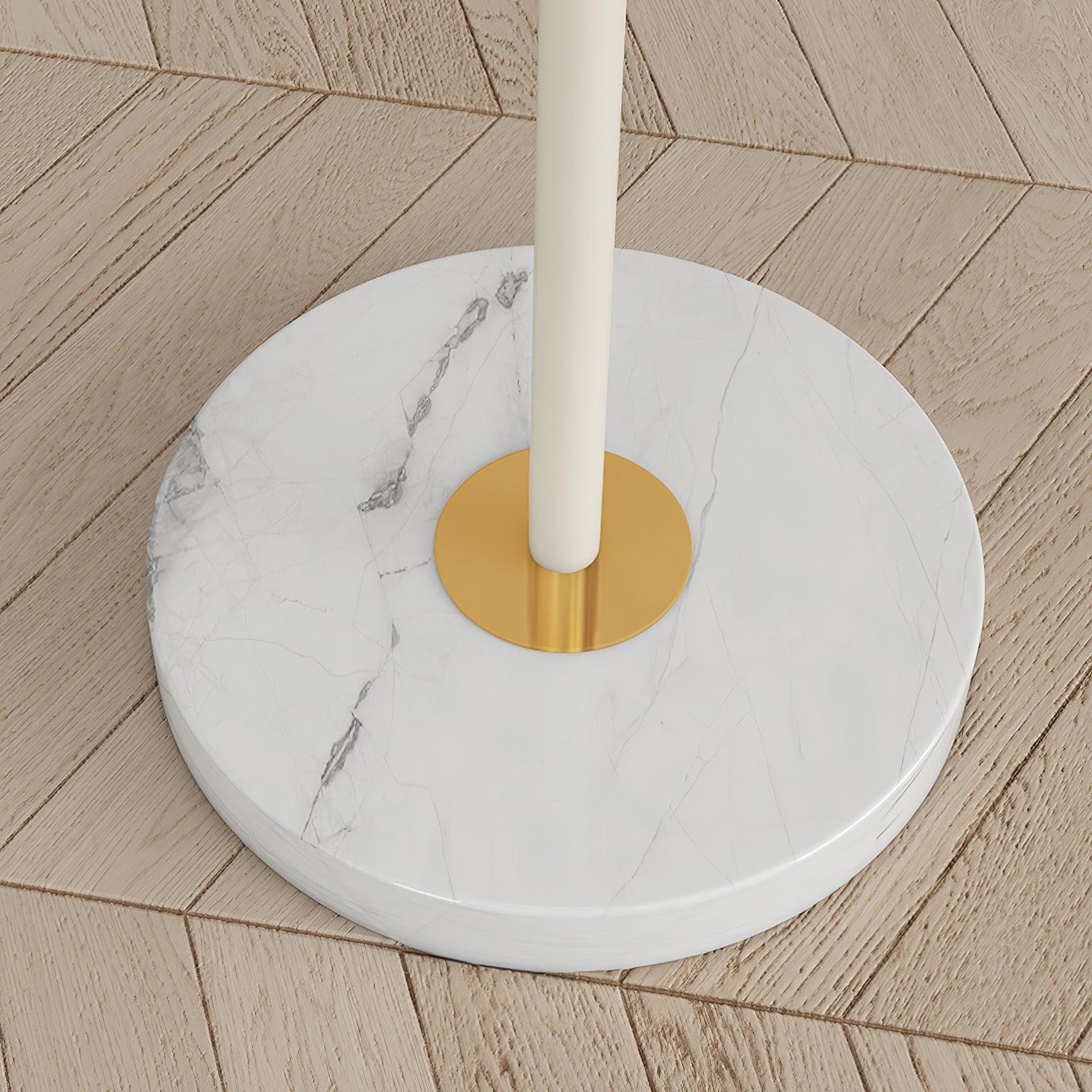 Lampada da terra Zalvon – Metallo e Marmo – Bianco – 160 cm – Elegante design a forma di luna per il soggiorno