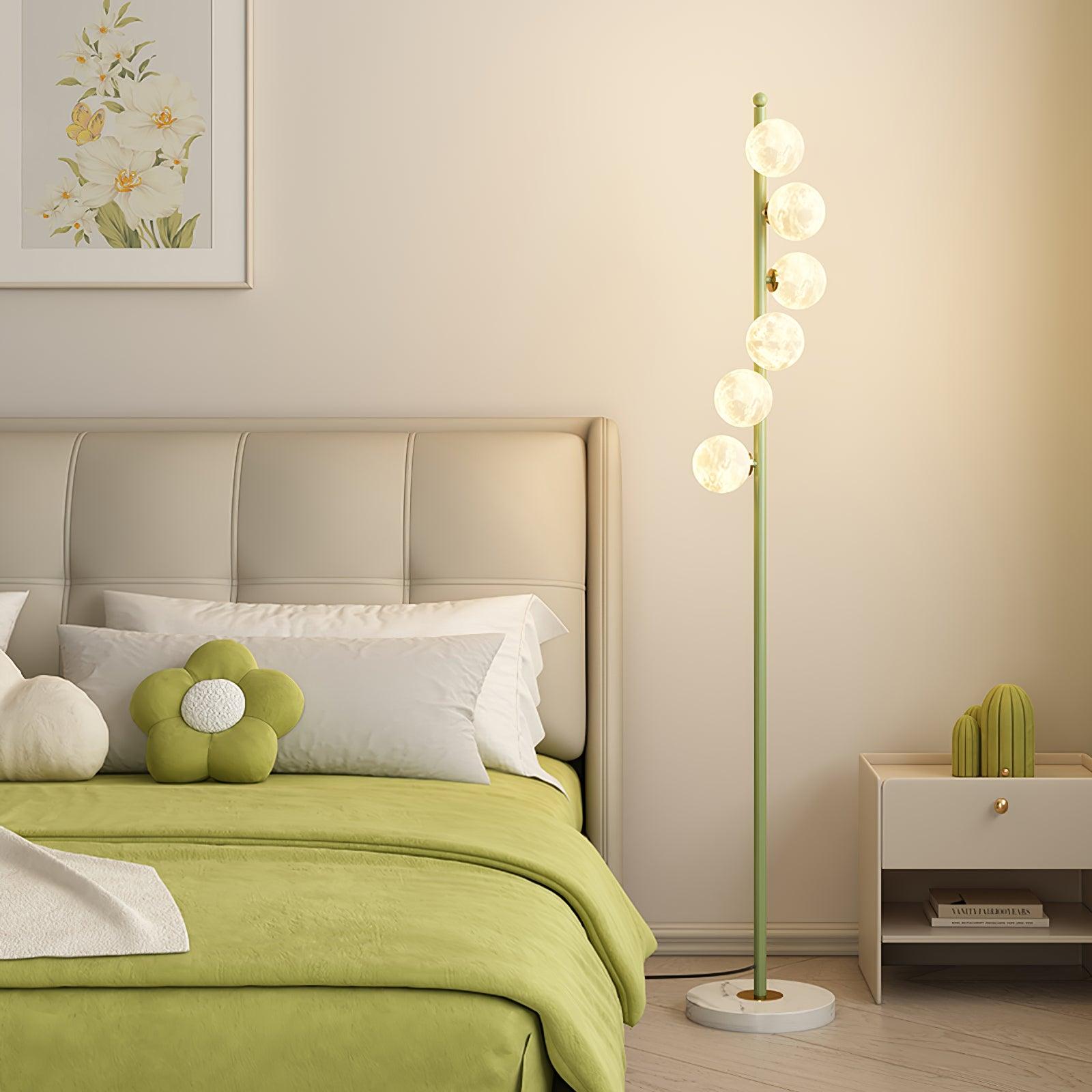 Lampada da terra Zalvon – Metallo e Marmo – Bianco – 160 cm – Elegante design a forma di luna per il soggiorno