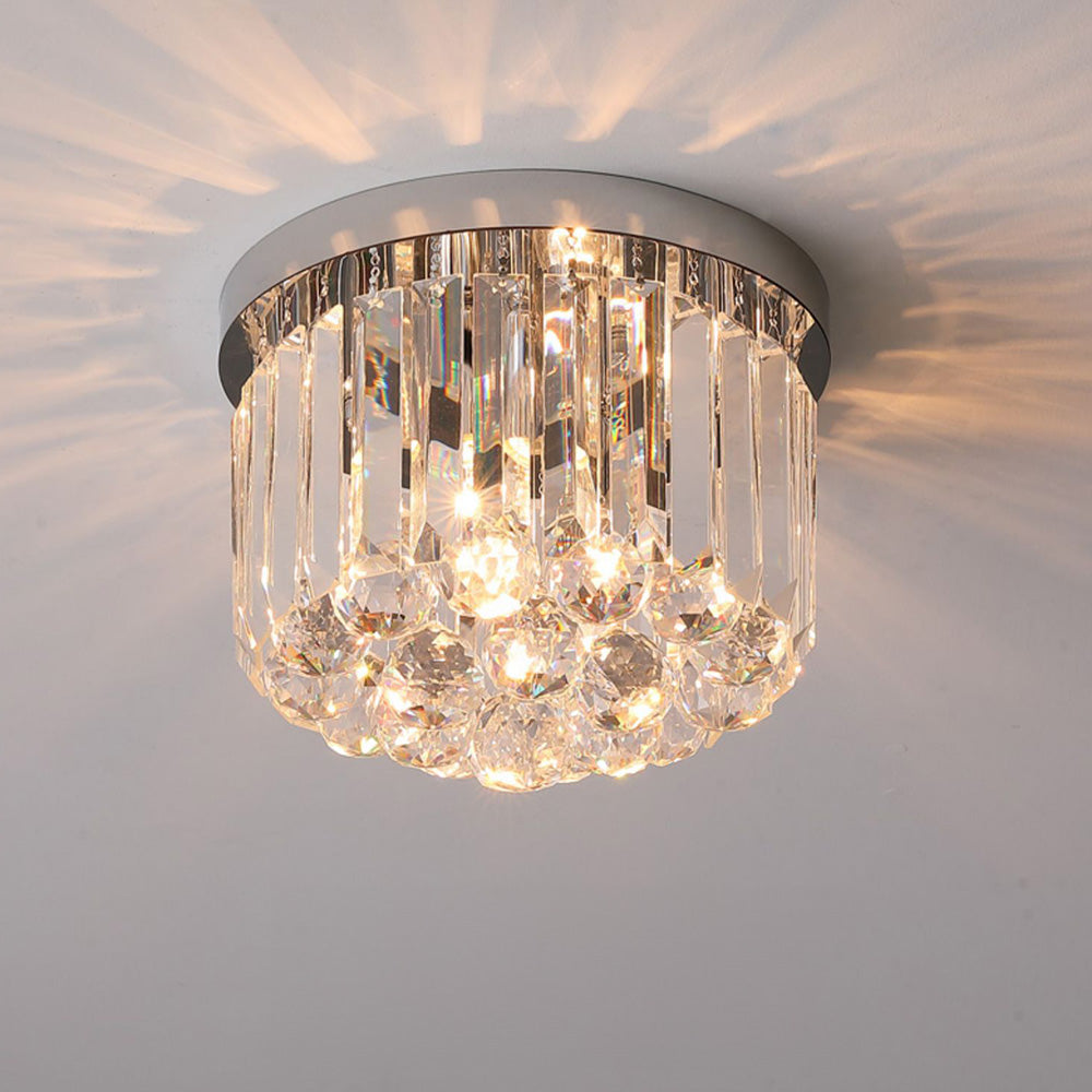 Lampada da soffitto Zinlaro – Acciaio inossidabile – Cristallo – Ø 30 cm – Eleganti accenti luminosi per soggiorno e camera da letto