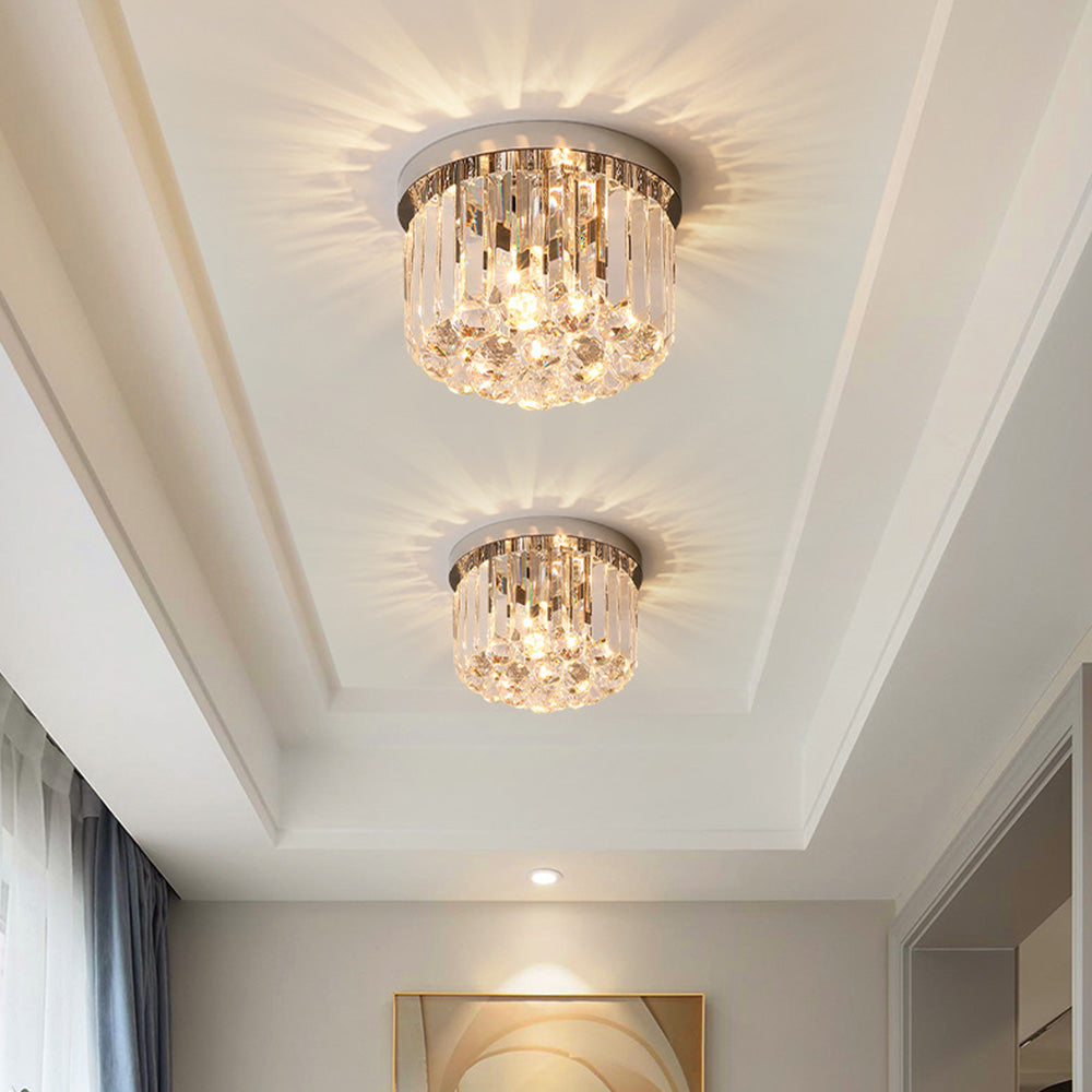 Lampada da soffitto Zinlaro – Acciaio inossidabile – Cristallo – Ø 30 cm – Eleganti accenti luminosi per soggiorno e camera da letto