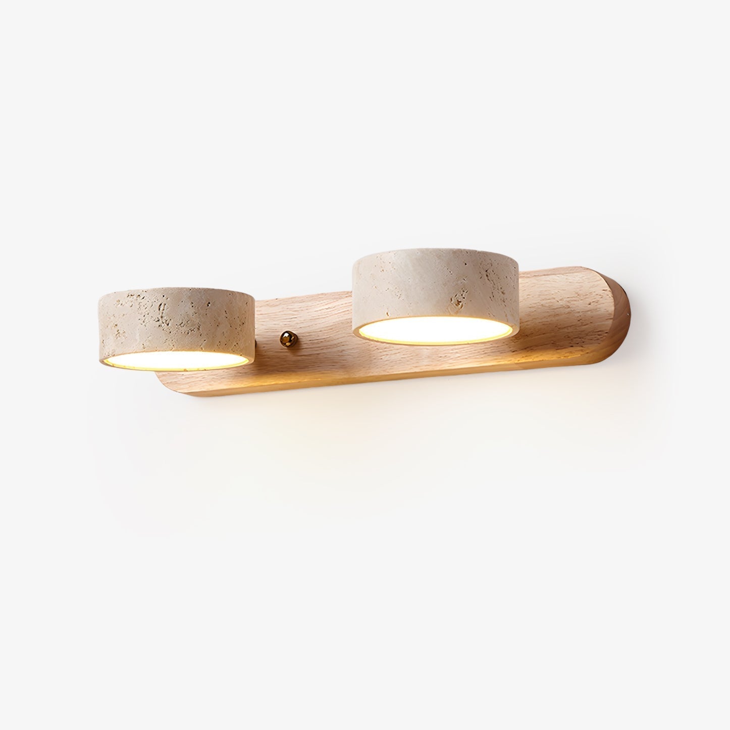 Zinzo Applique – Travertino & Metallo – Luce Calda – Moderna