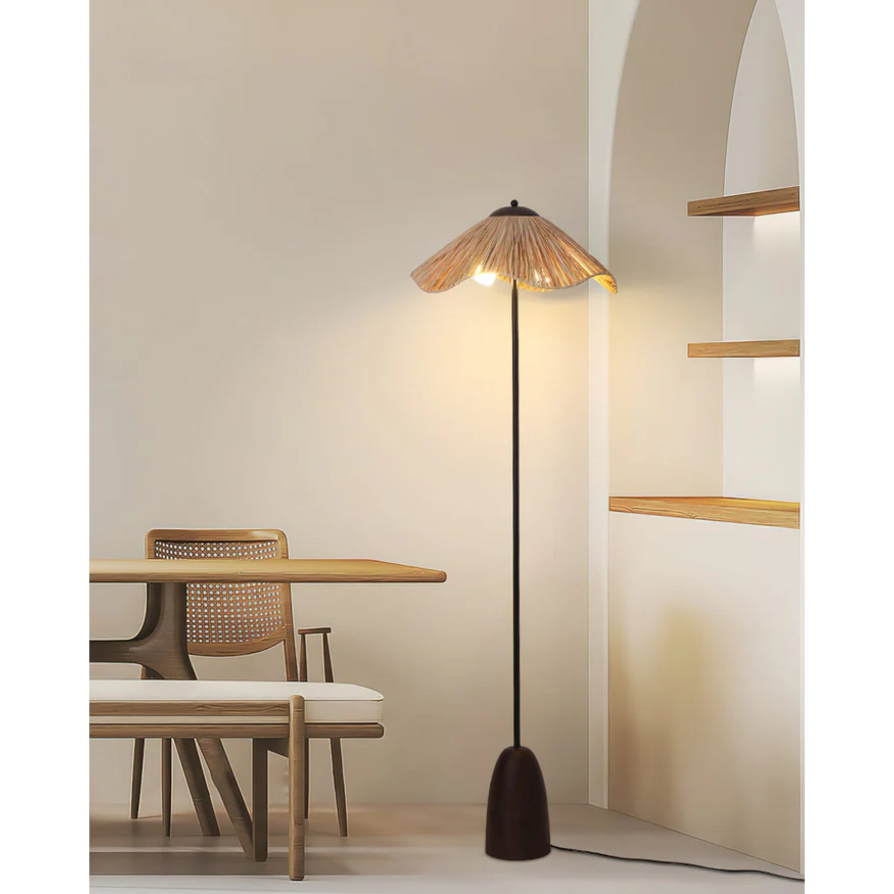 Zorquen Lampada da Terra – Tessuto – Nero – 160 cm – Design Moderno per Soggiorni e Angoli Lettura