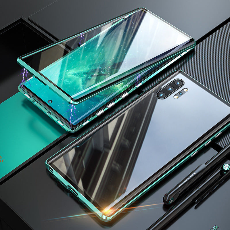 Custodia per telefono doppia faccia in vetro temperato magnetico per Samsung