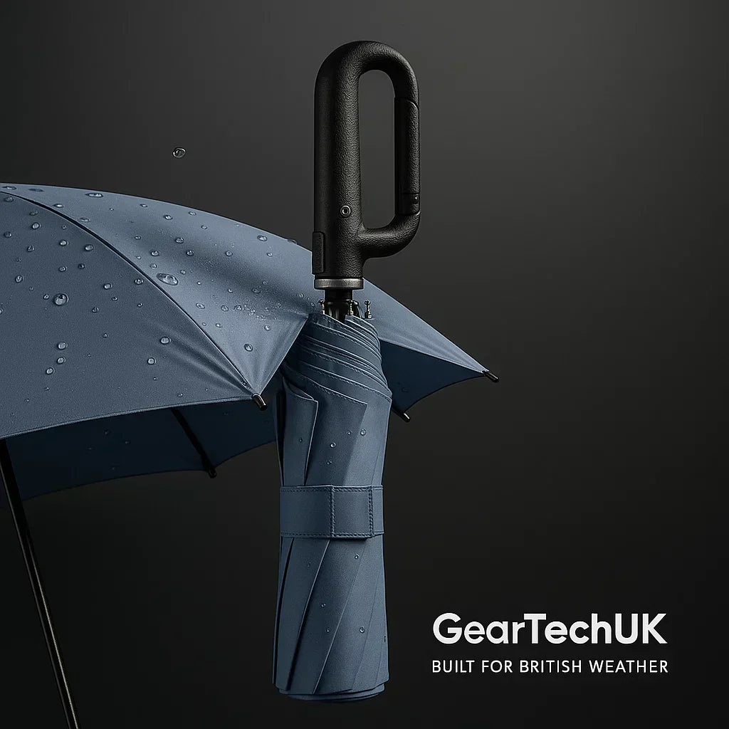 AerisGuard Ombrello Pieghevole Automatico Antivento con Manico a Fibbia per Qualsiasi Tempo