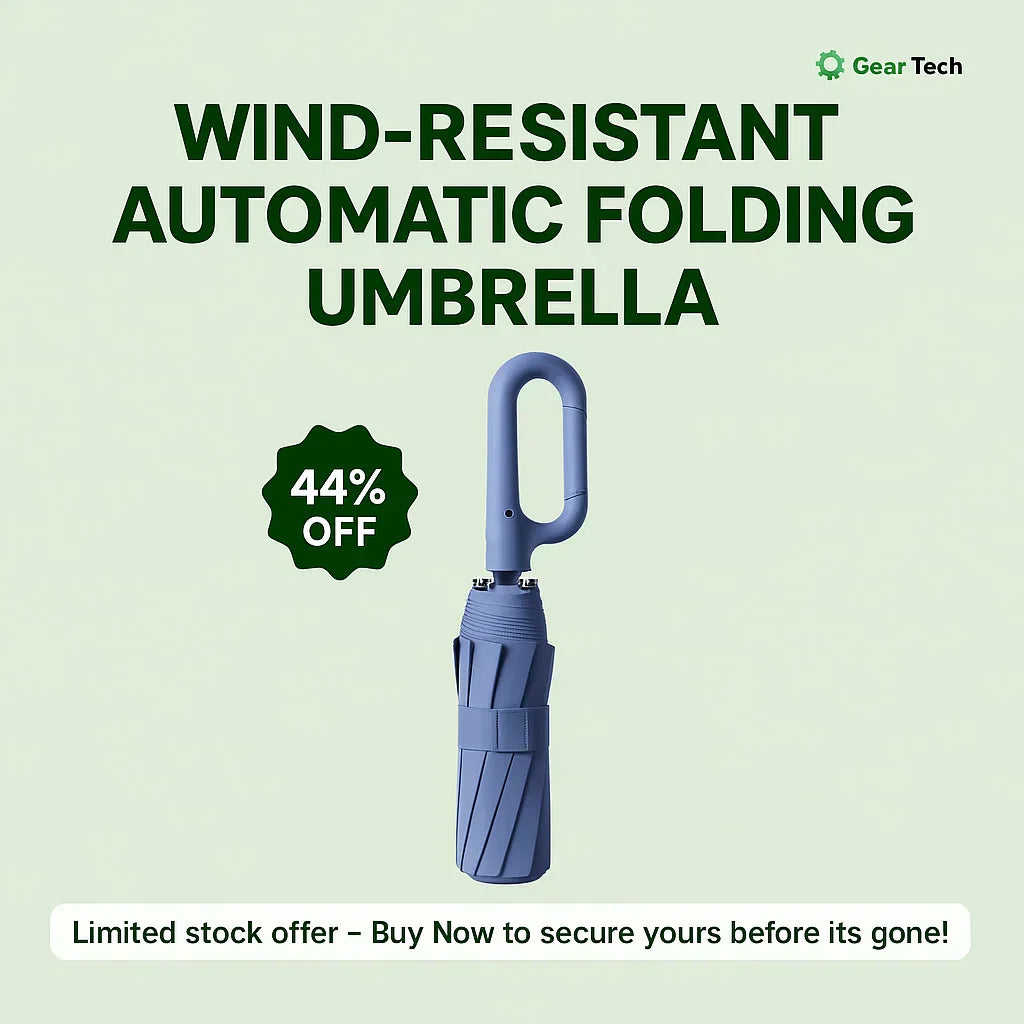 AerisGuard Ombrello Pieghevole Automatico Antivento con Manico a Fibbia per Qualsiasi Tempo