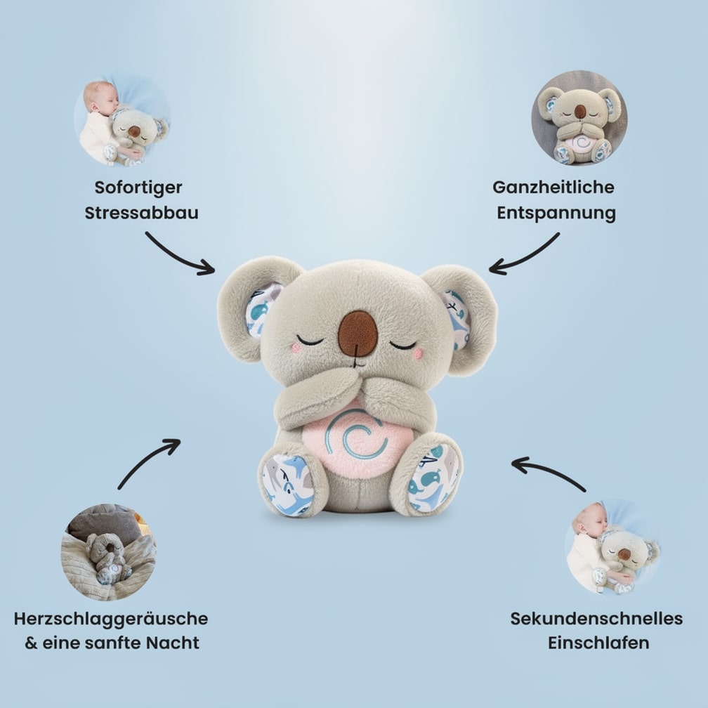 Atmendes Kuscheltier | Koala Plüschtier per Relax e Aiuto al Sonno | SchlafKoala