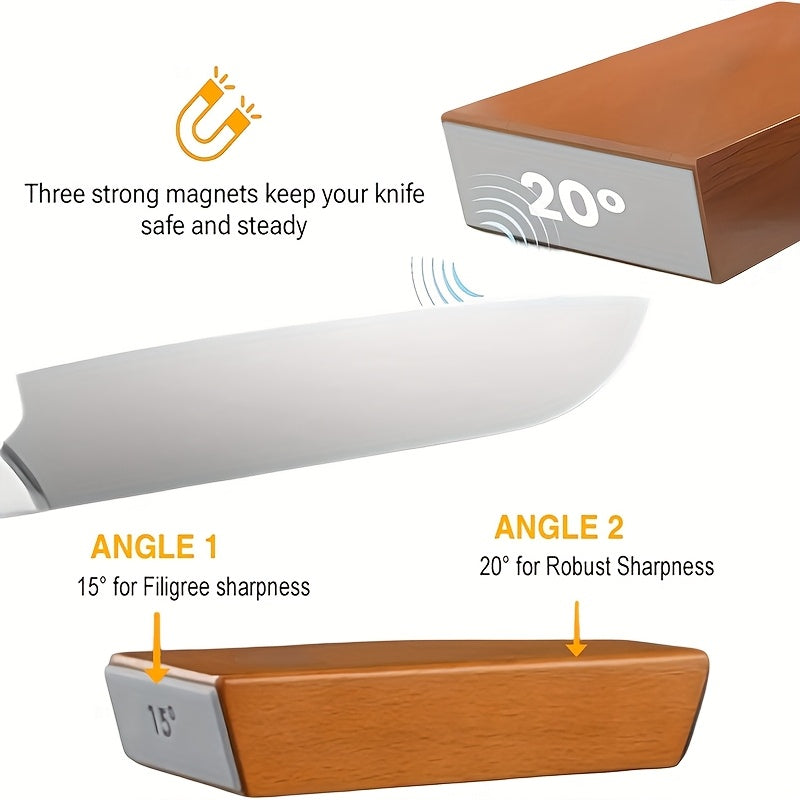 Set di pietre per affilare EdgeCraft DuoSharp | Pietra diamantata con supporto magnetico | Angoli di affilatura 15° e 20° | Legno e metallo