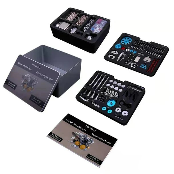 Modello di Motore Auto in Kit | 8 Cilindri | Oggetto da Collezione in Resina Massiccia | Oggetto Didattico e Decorativo