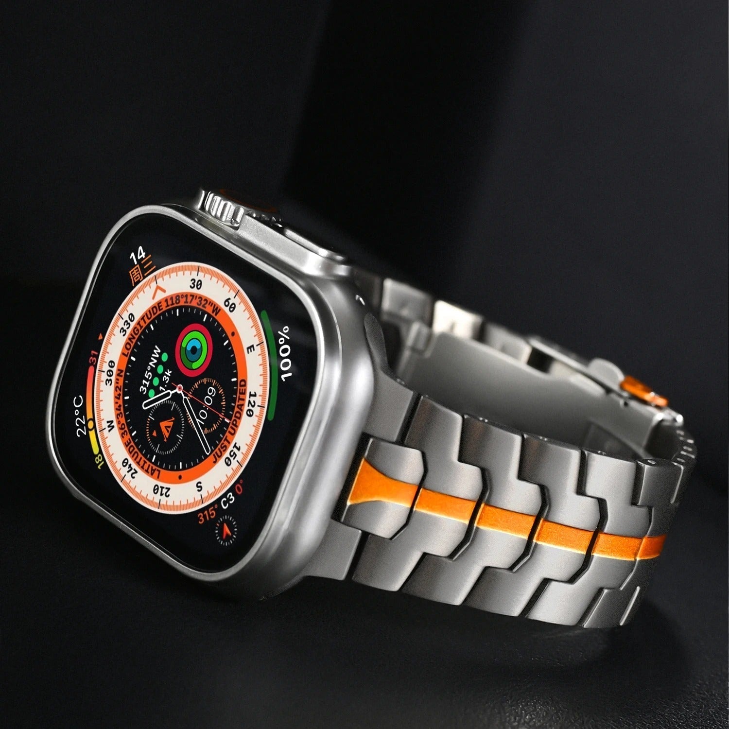 Bracciale in Titanio per Apple Watch Veralis con Chiusura Ipoallergenica
