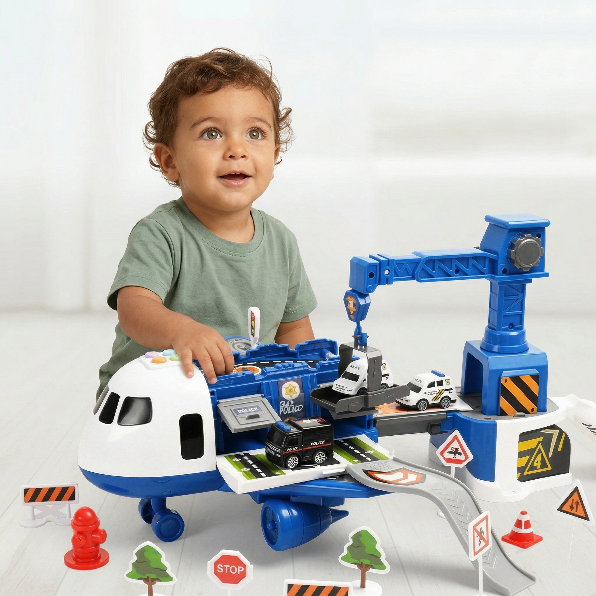 Set Giocattolo Aereo con Veicoli e Accessori per Bambini
