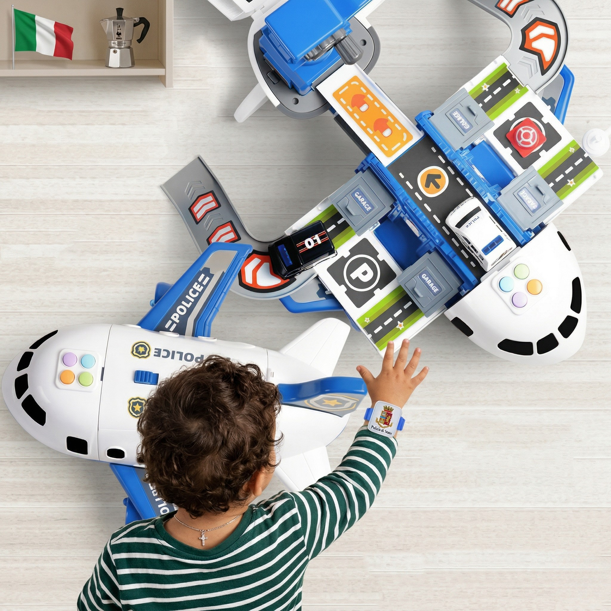 Set Giocattolo Aereo con Veicoli e Accessori per Bambini