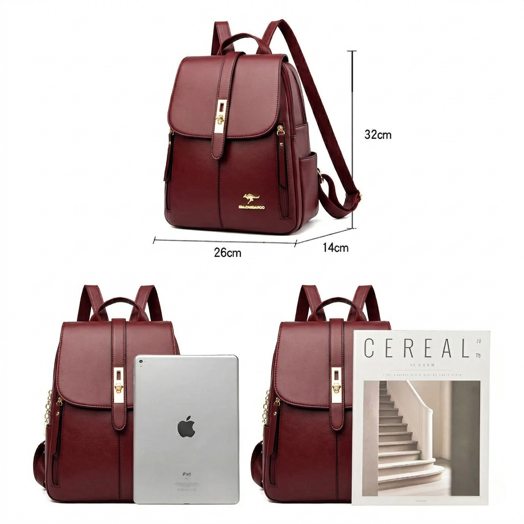 Zaino Donna Elegante Stile Pelle Borsa Moderna