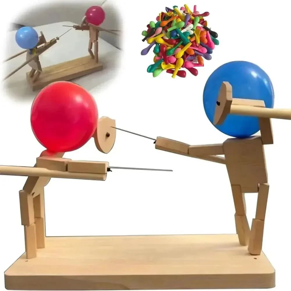 WoodKnights | Gioco di Combattimento con Palloni in Bambù | Gioco di Abilità in Legno Fatti a Mano | Inclusi 100 Palloni – Per Famiglia, Amici e Feste