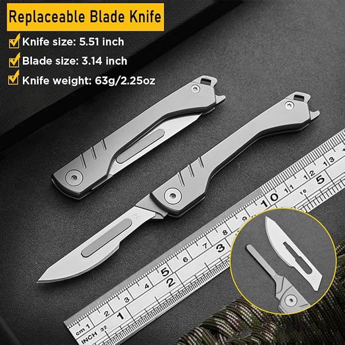 BladeSwift - Coltello pieghevole con 10 lame intercambiabili
