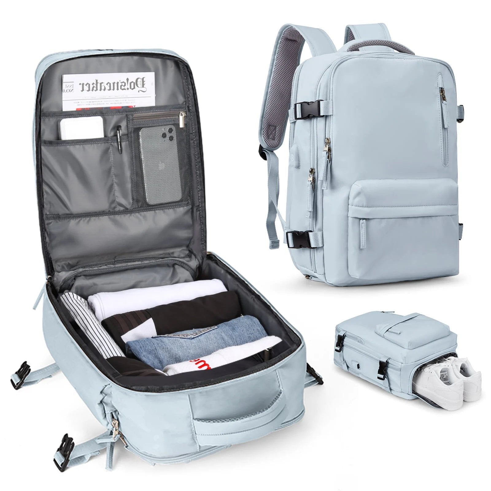 Grande borsa da viaggio per donne zaino da trekking impermeabile – 35L multifunzione