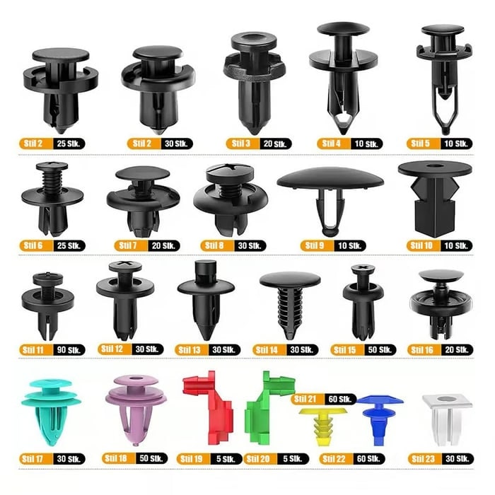 Clip di fissaggio per auto | Rivetti in plastica per auto | BefestiBox