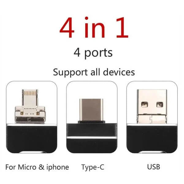 Sandsberg | Chiavetta USB 4-in-1 | Memoria ad alta velocità con connessione multipla