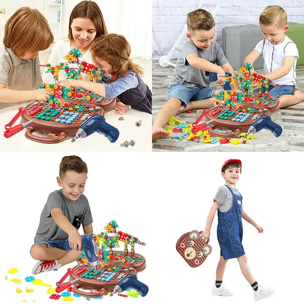 Scatola di Giocattoli Montessori EduDrill™ | Giocattolo educativo creativo con trapano | Sviluppa comprensione tecnica e motricità | SCONTO DEL 50%