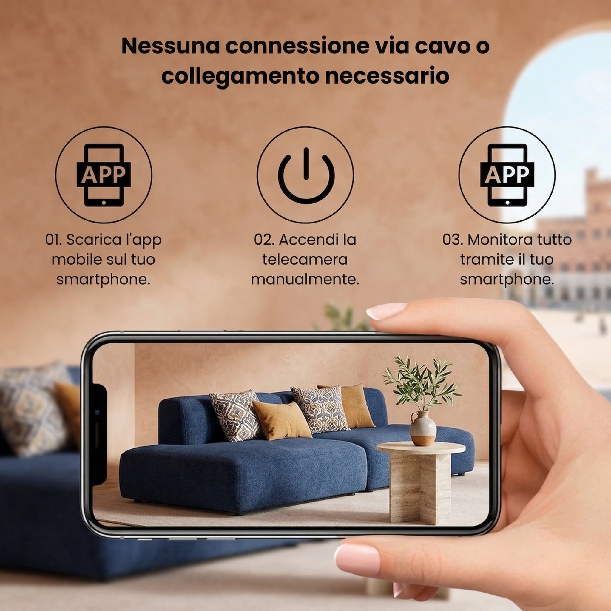 Mini Telecamera WiFi Interno Esterno Senza Fili HD