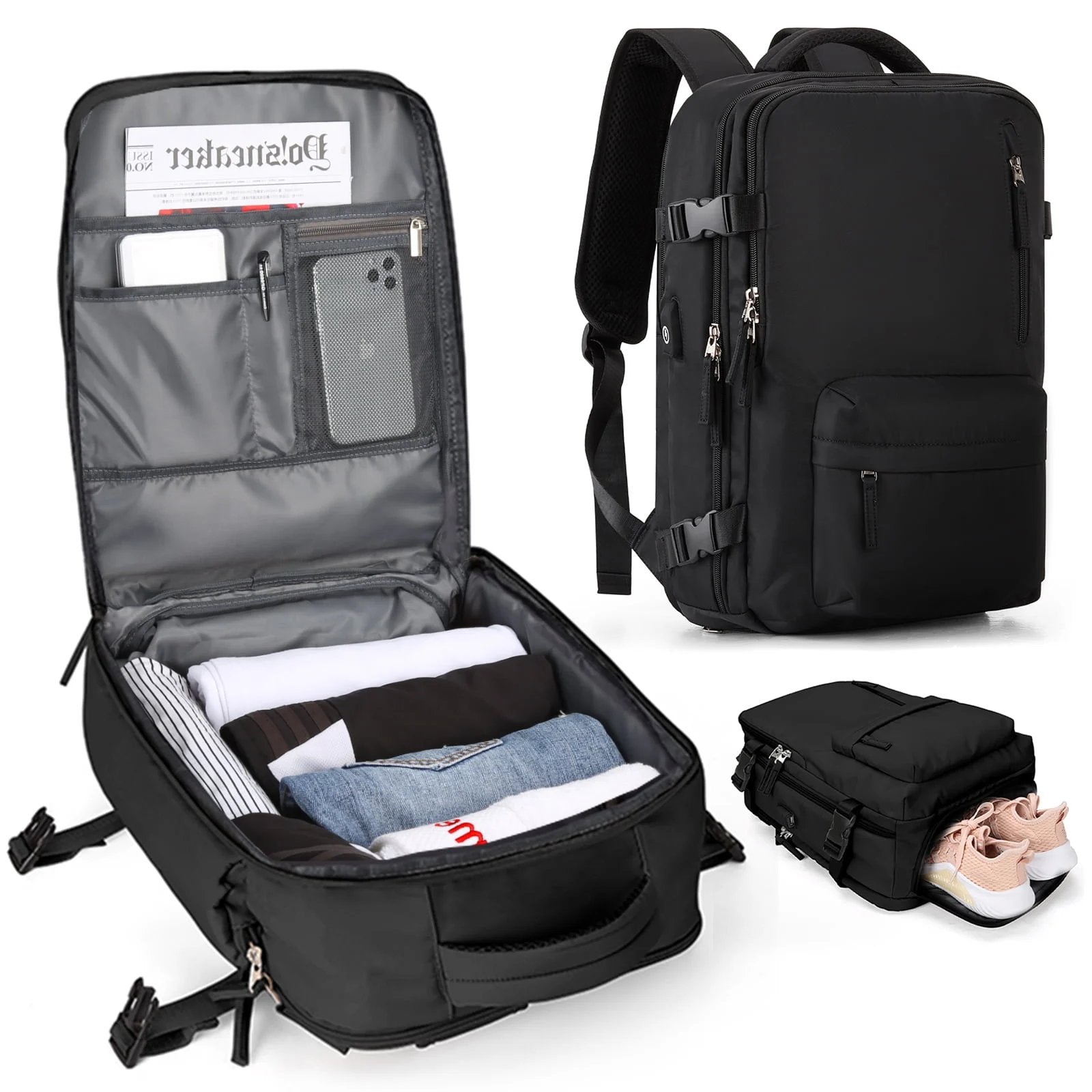 Grande borsa da viaggio per donne zaino da trekking impermeabile – 35L multifunzione