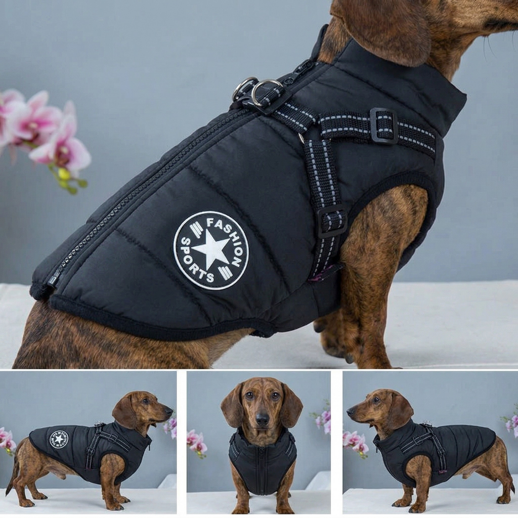 Giacca Impermeabile per Cani con Imbracatura Riflettente Regolabile per Tutte le Taglie