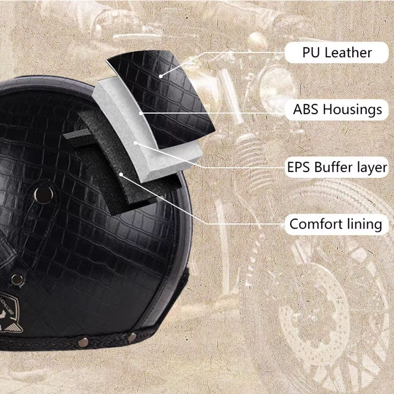 Casco MotoJet Vintage Chopper Con Certificazione DOT E ECE