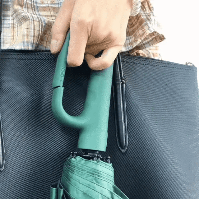 AerisGuard Ombrello Pieghevole Automatico Antivento con Manico a Fibbia per Qualsiasi Tempo