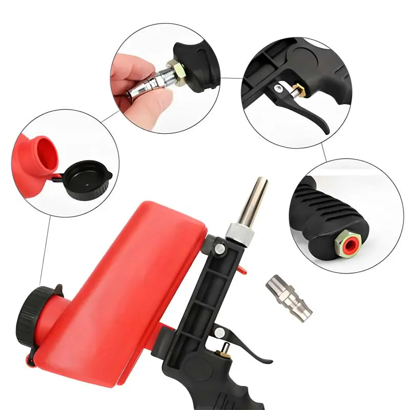 EvoBlast | Pistola per sabbiatura multiuso | Potente e precisa | Per ruggine, pulizia e trattamento delle superfici | Sistema ad aria compressa 90 PSI
