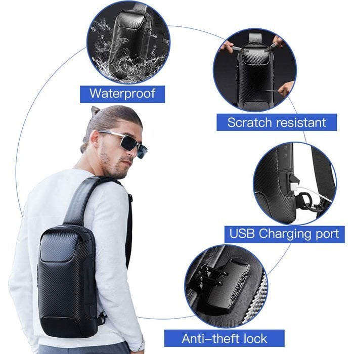Borsa Antifurto | Porta USB | Impermeabile & Lucchetto a Codice