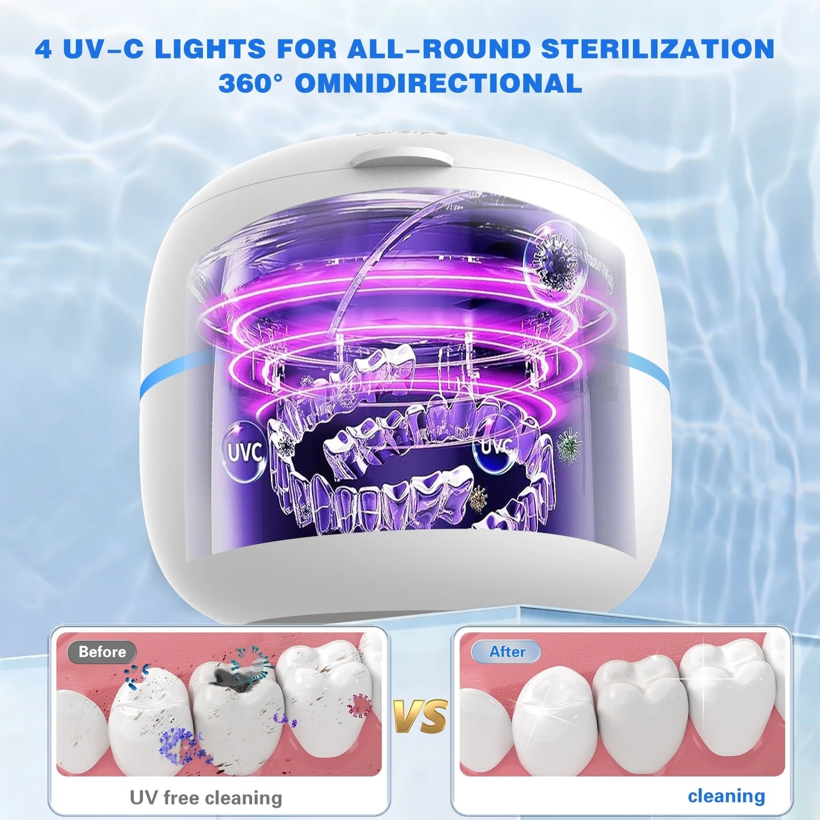 PureVive Pro Pulitore Ultrasonico per Apparecchi Dentali
