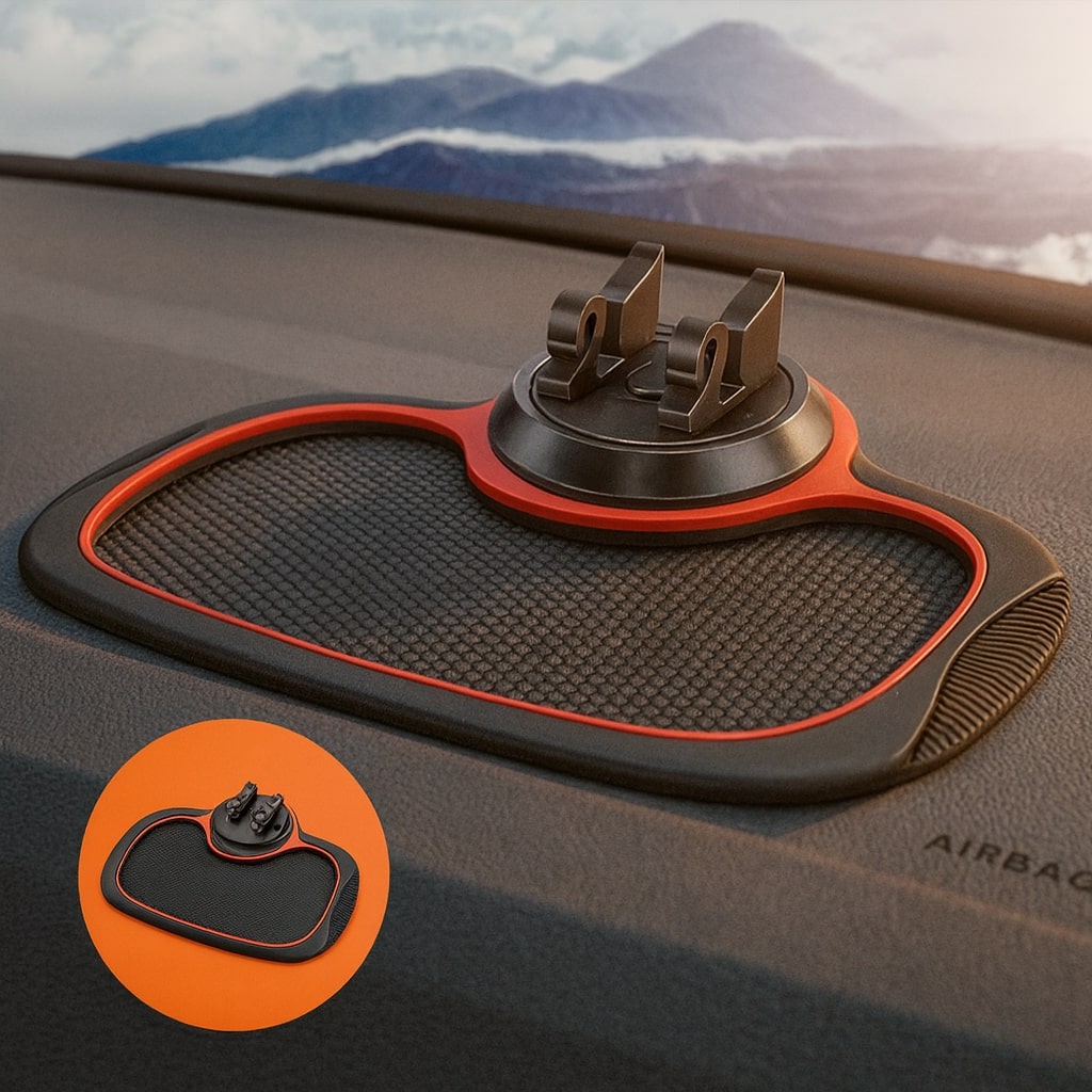 Tappetino antiscivolo per cruscotto auto | Tappetino antiscivolo con supporto per cellulare | DashGrip