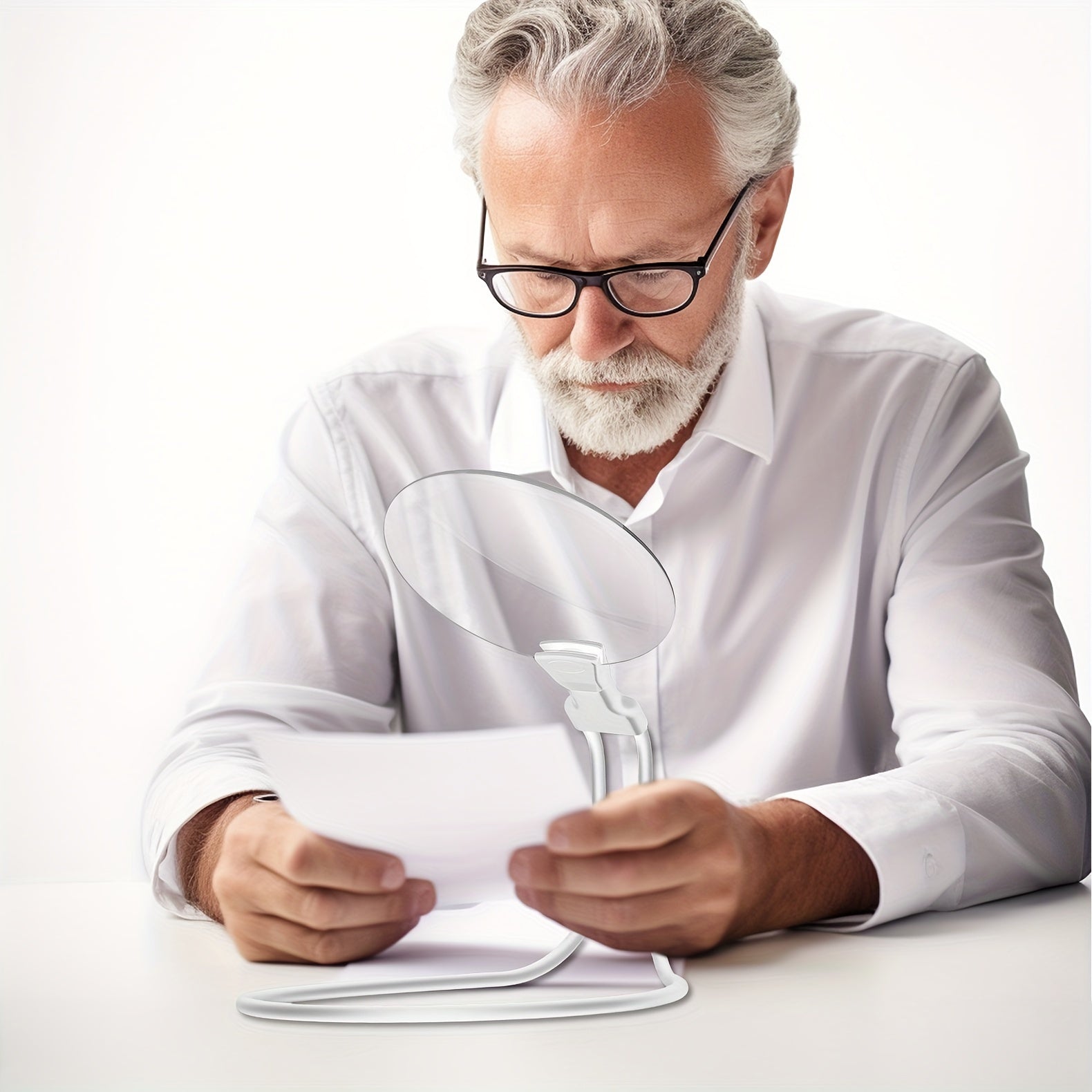 Lente d'ingrandimento Pro 5X – Ingranditore regolabile a mani libere per anziani e ipovedenti – Perfetto per leggere, cucire, fare lavori manuali e ispezioni